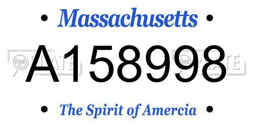 A158998 Massachusetts License Plate