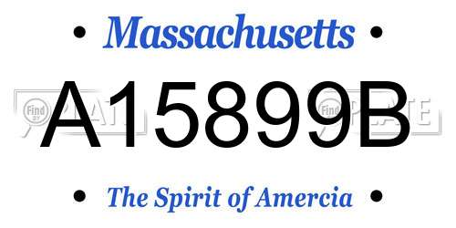 A15899B Massachusetts License Plate