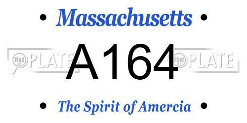 A164 Massachusetts License Plate
