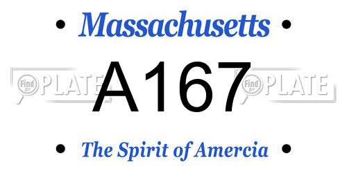 A167 Massachusetts License Plate