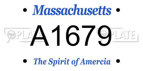 A1679 Massachusetts License Plate