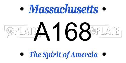A168 Massachusetts License Plate