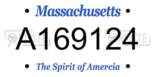 A169124 Massachusetts License Plate