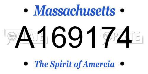 A169174 Massachusetts License Plate