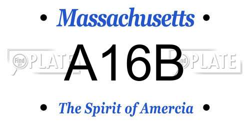 A16B Massachusetts License Plate