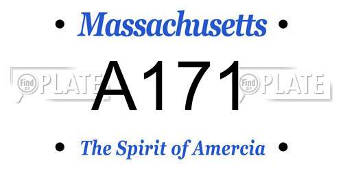 A171 Massachusetts License Plate
