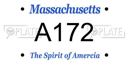 A172 Massachusetts License Plate