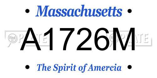 A1726M Massachusetts License Plate
