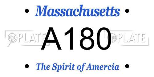 A180 Massachusetts License Plate