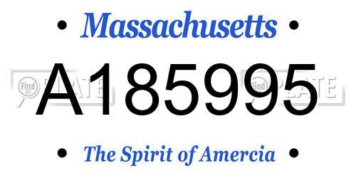 A185995 Massachusetts License Plate