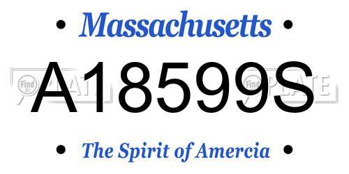 A18599S Massachusetts License Plate