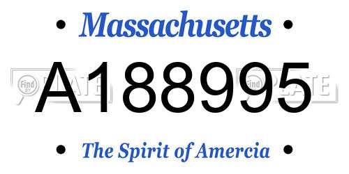 A188995 Massachusetts License Plate