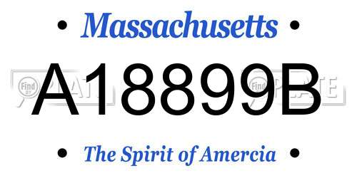 A18899B Massachusetts License Plate