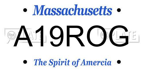 A19ROG Massachusetts License Plate