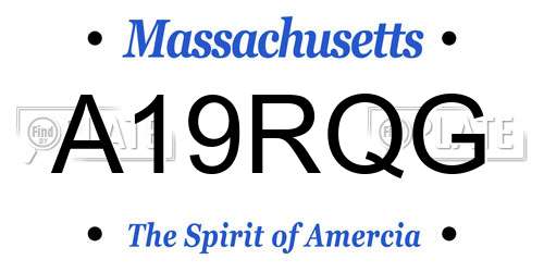 A19RQG Massachusetts License Plate