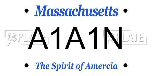 A1A1N Massachusetts License Plate