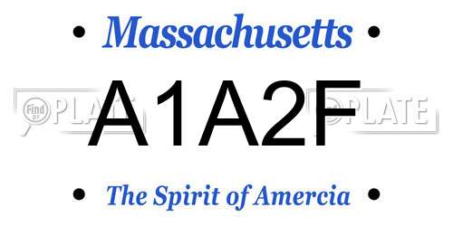 A1A2F Massachusetts License Plate