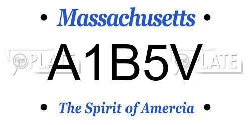 A1B5V Massachusetts License Plate