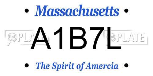 A1B7L Massachusetts License Plate