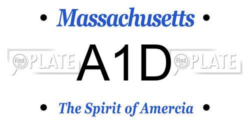 A1D Massachusetts License Plate