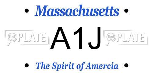 A1J Massachusetts License Plate