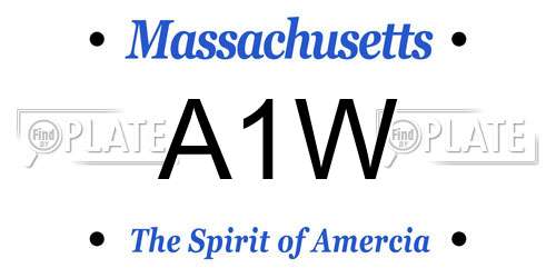 A1W Massachusetts License Plate