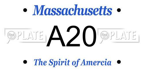 A20 Massachusetts License Plate