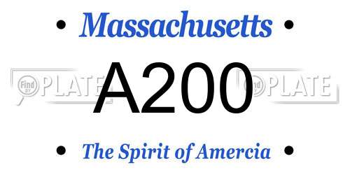 A200 Massachusetts License Plate