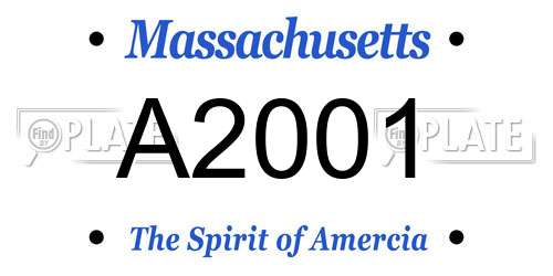 A2001 Massachusetts License Plate