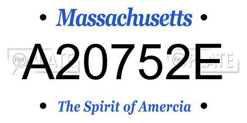 A20752E Massachusetts License Plate