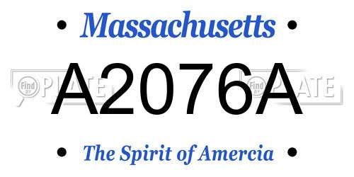 A2076A Massachusetts License Plate