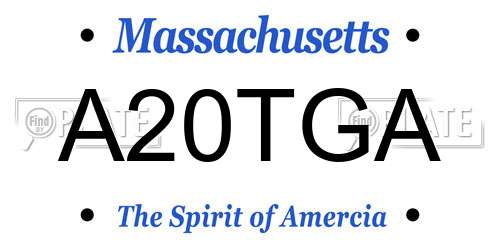 A20TGA Massachusetts License Plate