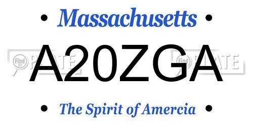 A20ZGA Massachusetts License Plate