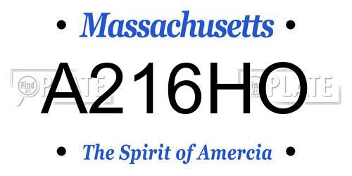 A216HO Massachusetts License Plate