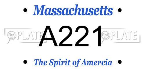 A221 Massachusetts License Plate