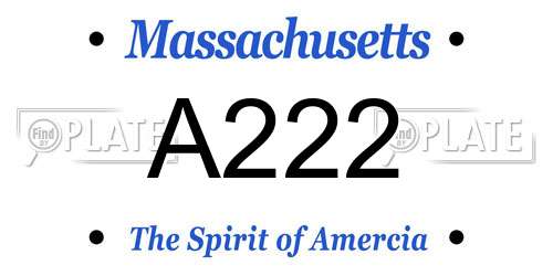 A222 Massachusetts License Plate