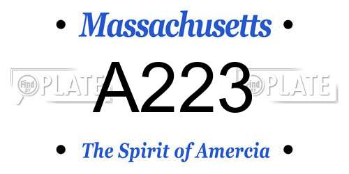 A223 Massachusetts License Plate