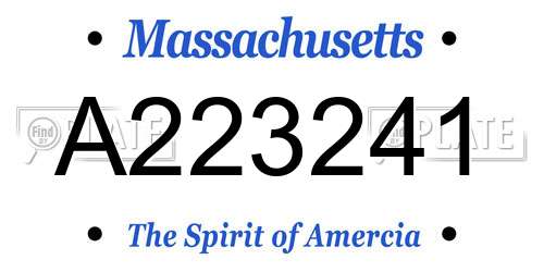 A223241 Massachusetts License Plate