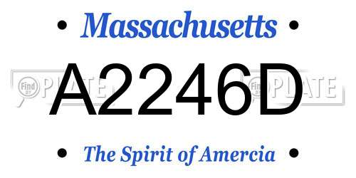 A2246D Massachusetts License Plate