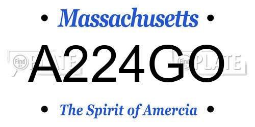 A224GO Massachusetts License Plate