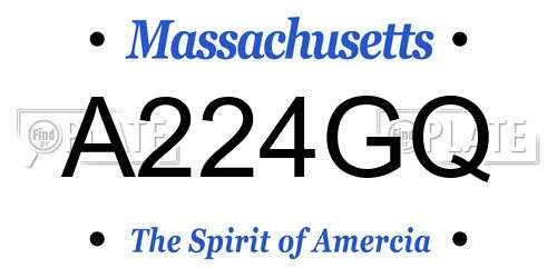 A224GQ Massachusetts License Plate