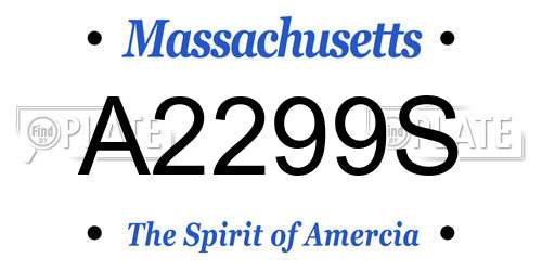A2299S Massachusetts License Plate