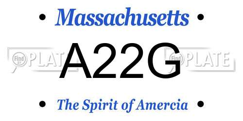 A22G Massachusetts License Plate