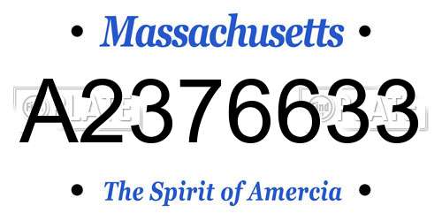 A2376633 Massachusetts License Plate