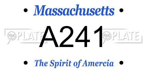 A241 Massachusetts License Plate