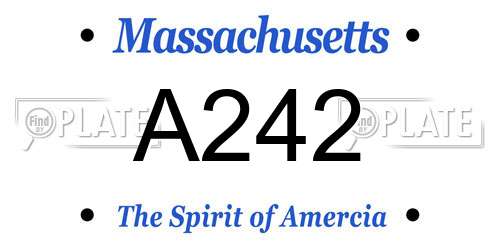 A242 Massachusetts License Plate
