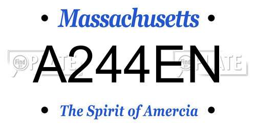 A244EN Massachusetts License Plate