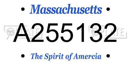 A255132 Massachusetts License Plate