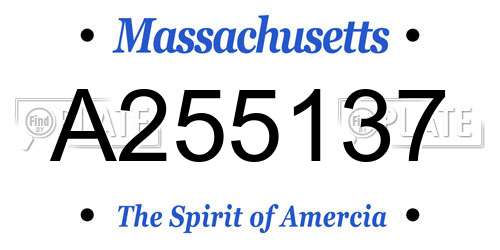A255137 Massachusetts License Plate