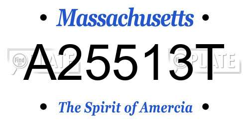 A25513T Massachusetts License Plate